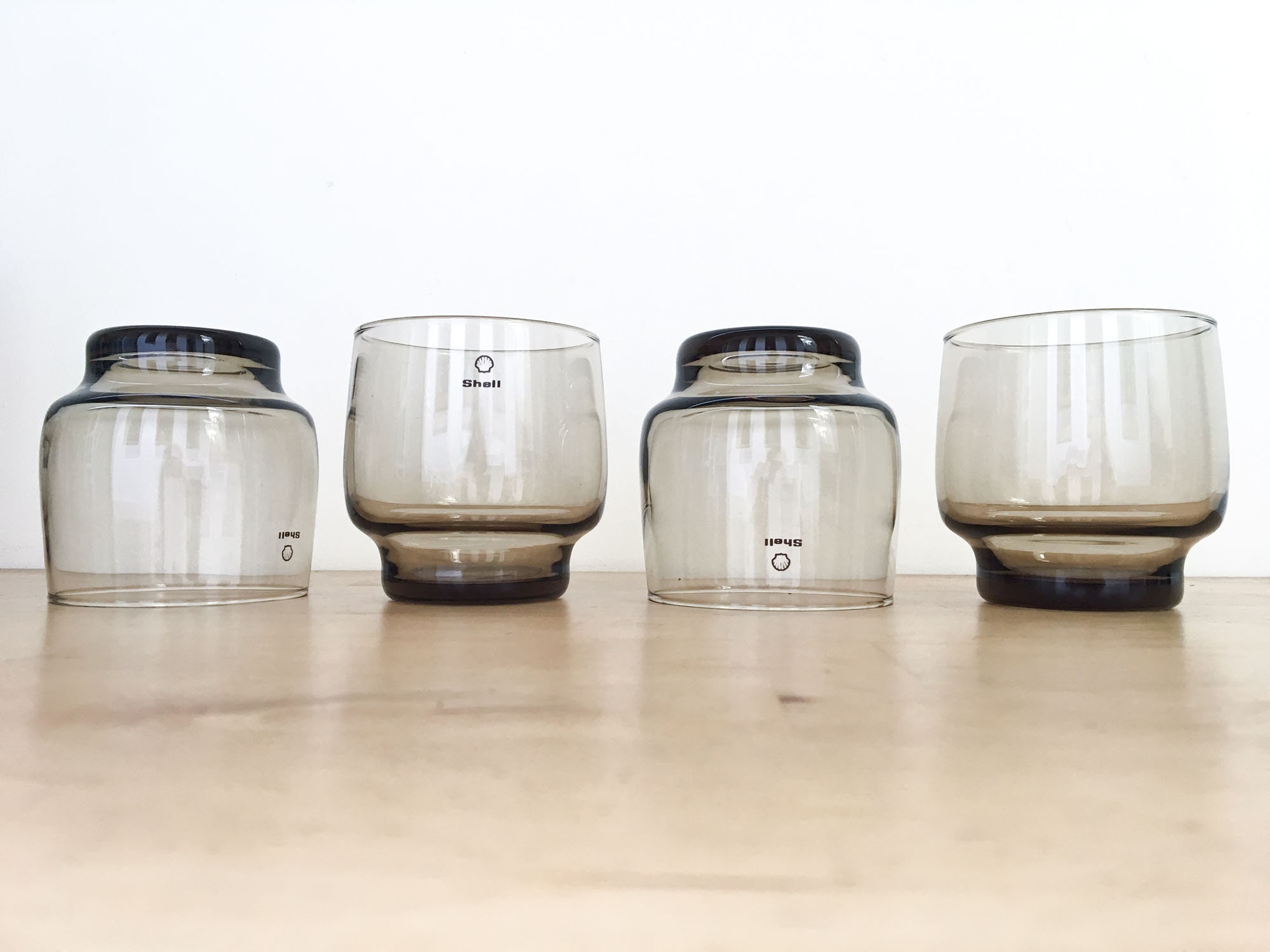 Arcopal - Ensemble de 8 Gobelets Fumée, Ensemble Verre, Culbuteurs Plats, Verre Brun Fumé, Eau, Limo