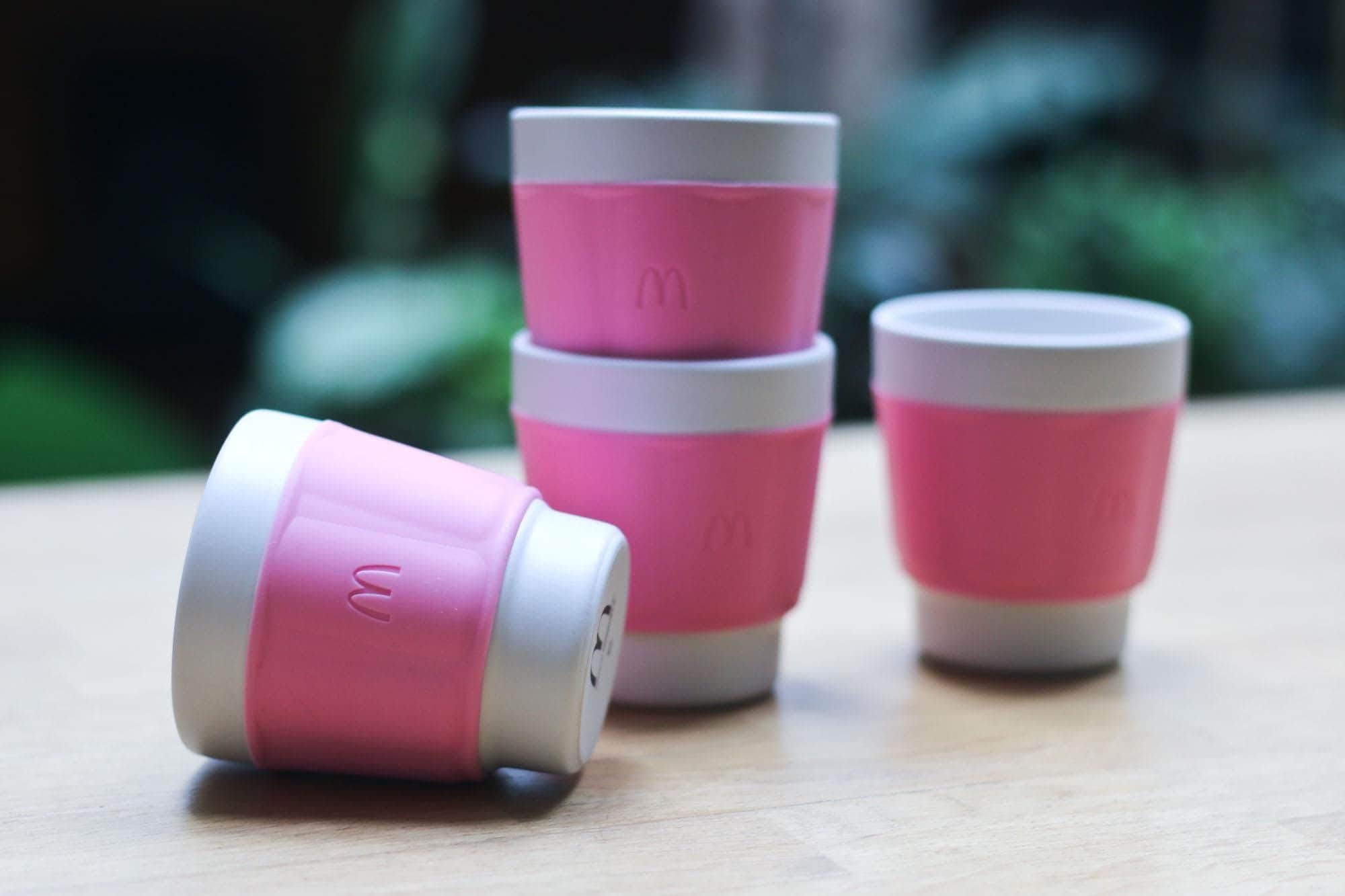 Vintage Mcdonalds Coffee Cup Set of Pink Coffee Mugs, Patrick