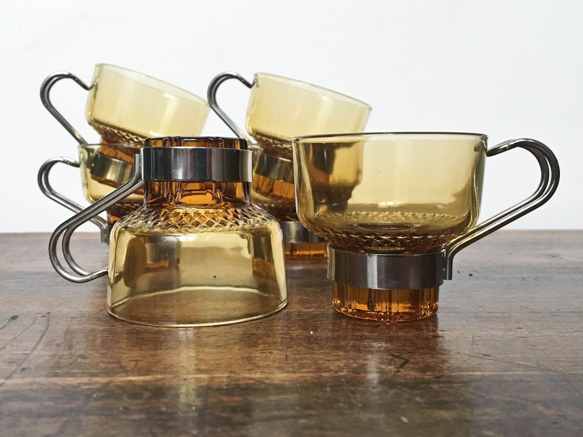 Set of 6 vintage italian espresso cups removable chrome Etsy