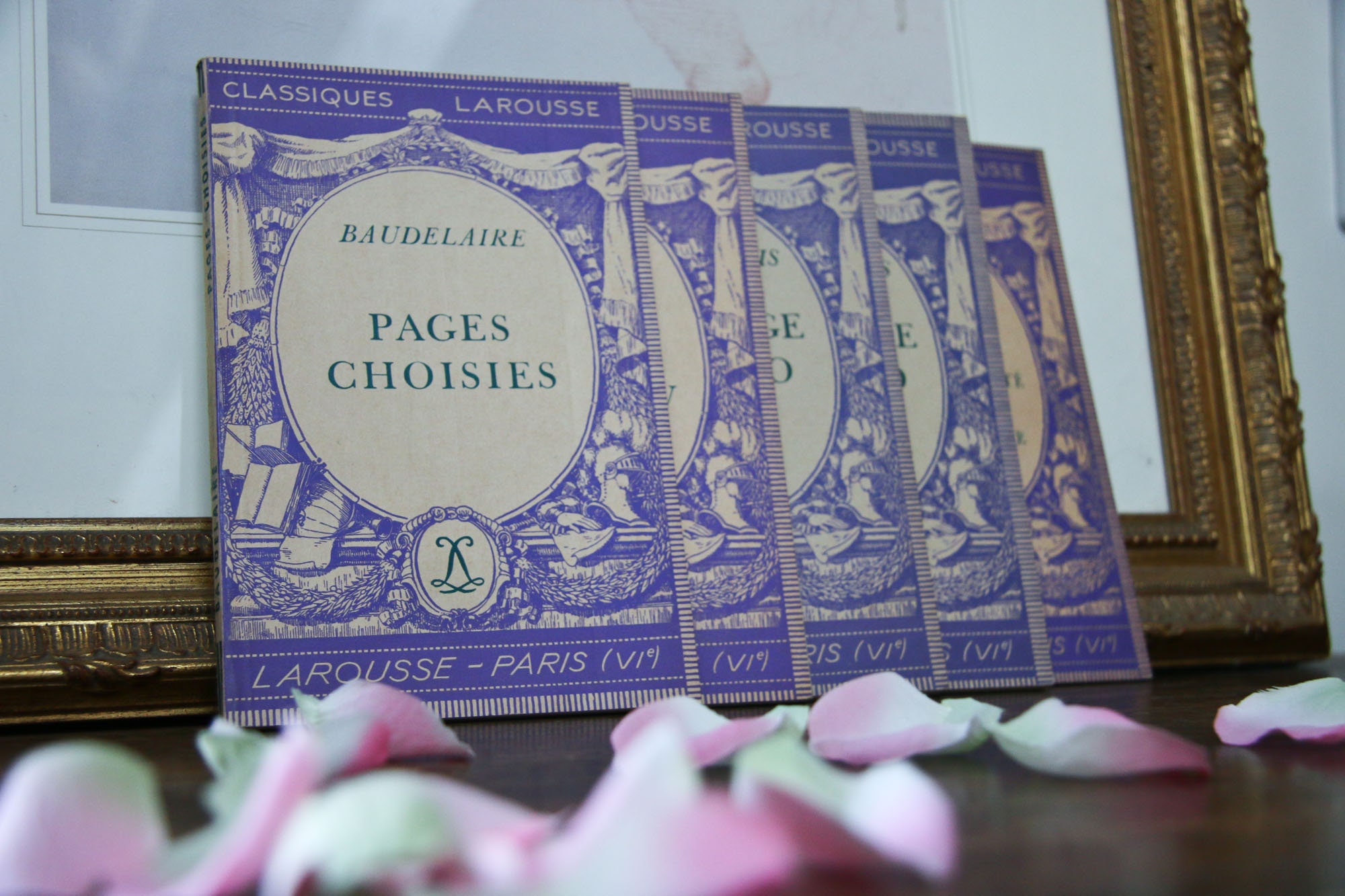 Classiques Larousse, Collection of 5 French Antique Books, Purple