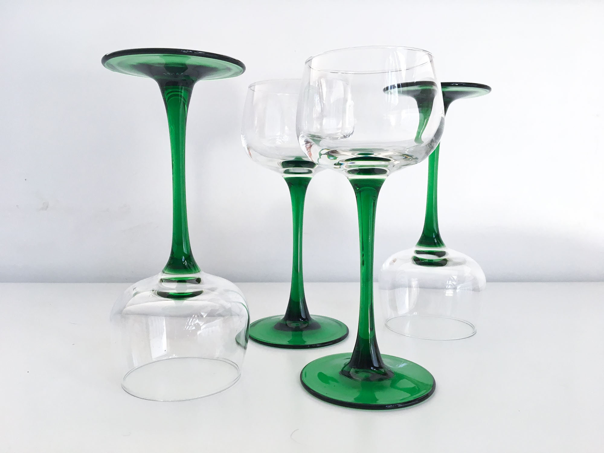 Luminarc, Ensemble de 4 Verres à Tige Français, Verre d'eau ou Vin | 17, 7 Cl, Blanc d'alsace, Vert 