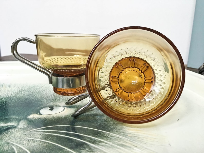 Set of 6 vintage italian espresso cups removable chrome Etsy