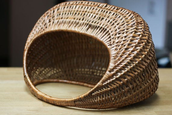 Charming vintage rattan handbag, large shopping b… - image 6