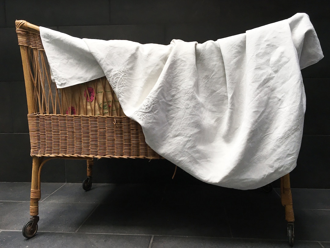 Vintage White Linen Double Flat Sheet French Vintage Linen Etsy