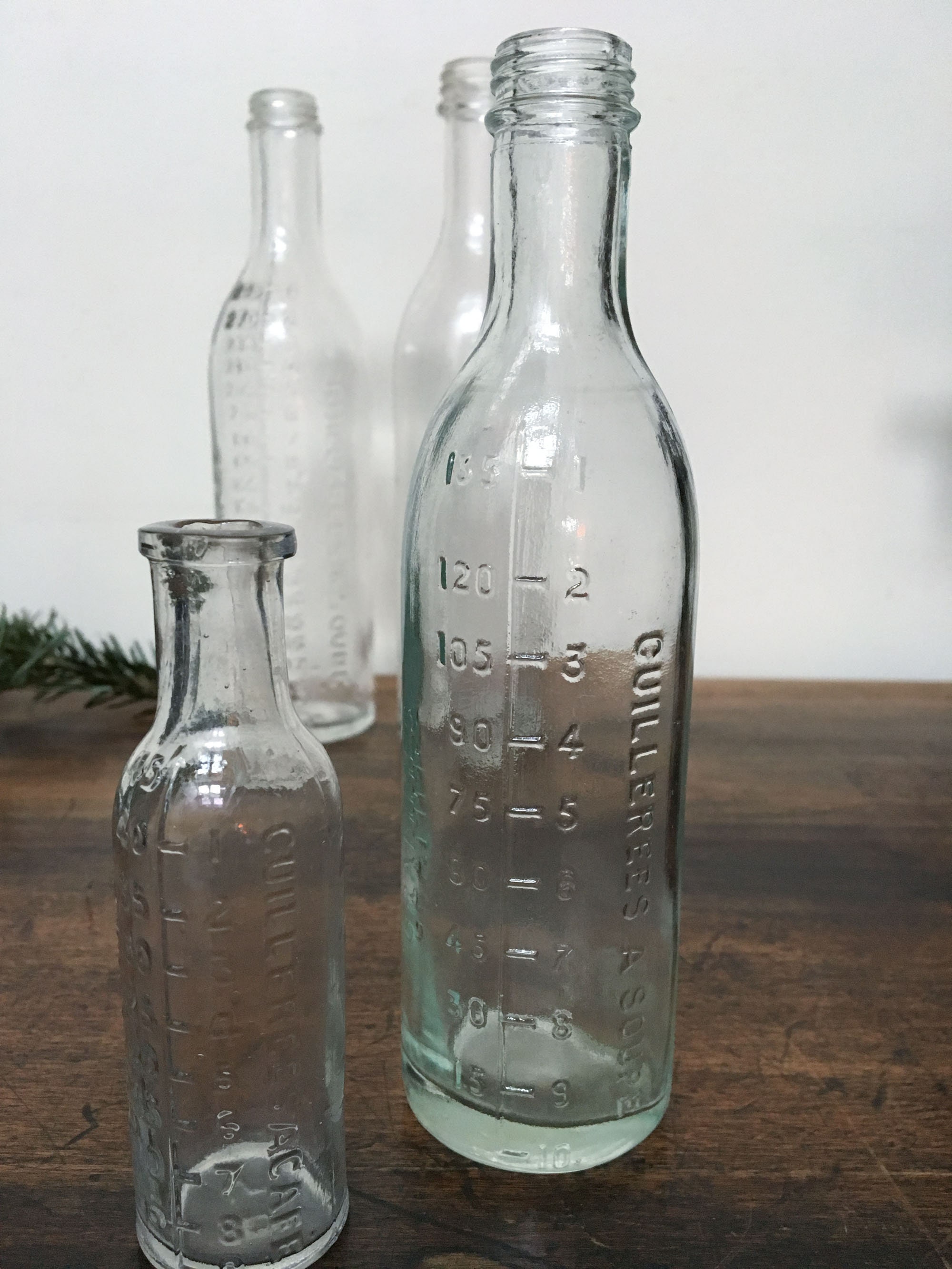 Set of 4 Vintage Glass Measuring Bottles Old Graduated Etsy