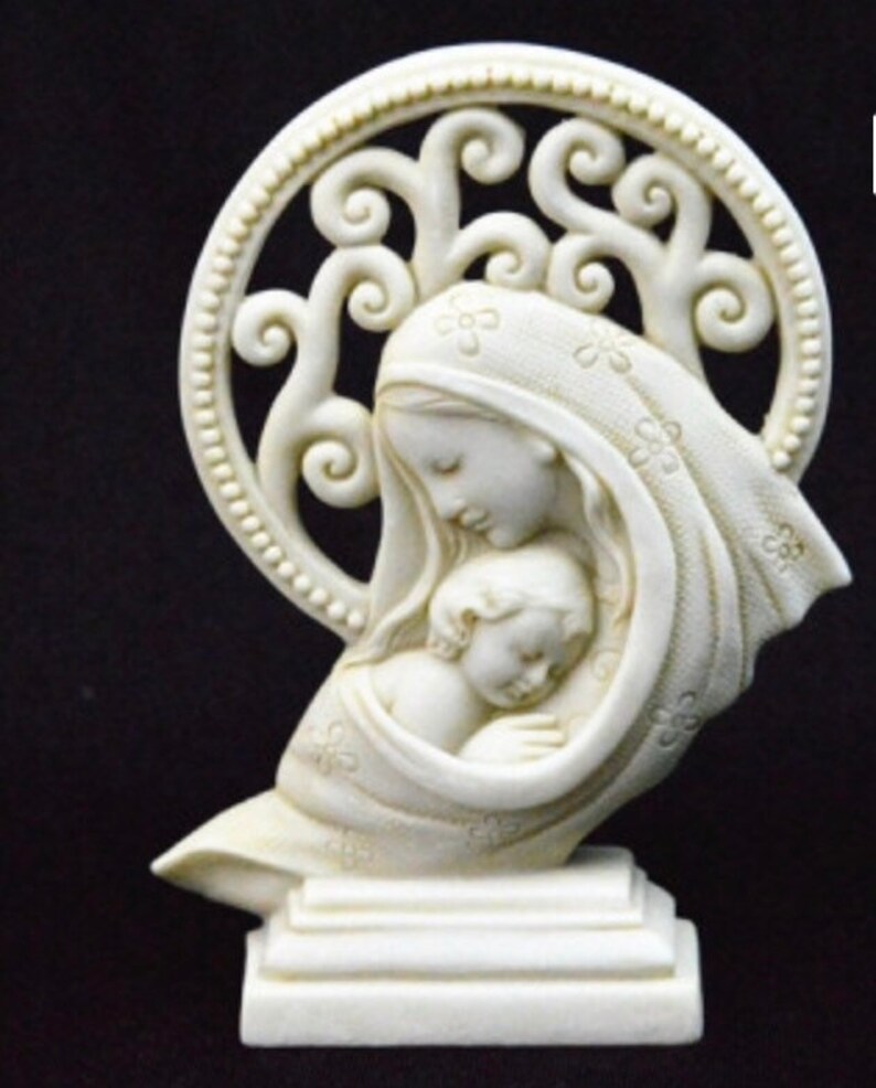 Saint Mary and baby statueBaptism bomboniere Christening image 0