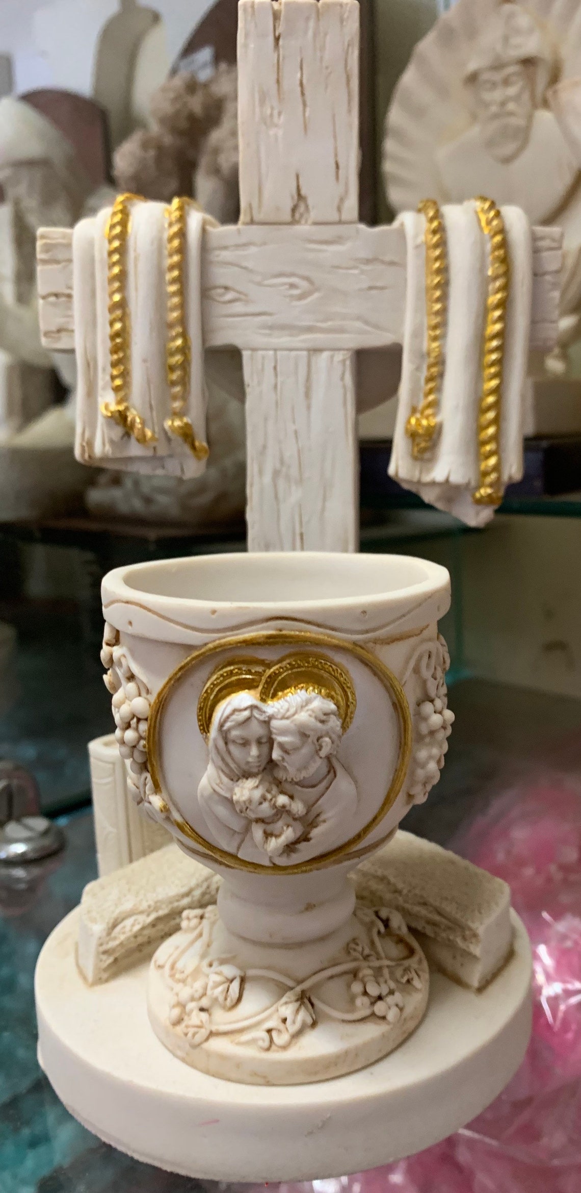 Cross Holy Family Communion Cup Statue image 0