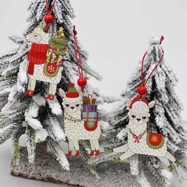 Llama Christmas Tree Ornaments,Llama Christmas decorations,Alpaca Christmas tree ornament, Alpaca Christmas decorations,Llama christmas