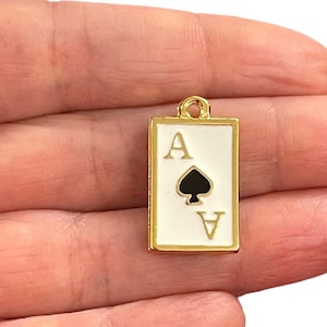 Pingente Ás de Espadas banhado a ouro 24Kt, pingente Ás de Espadas dourado