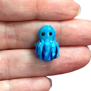 Hand Made Murano Glass Octopus Charm Vertical Hole Octopus Charm