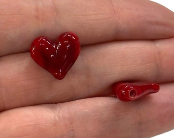 Hand Made Murano Glass Red Heart Charm