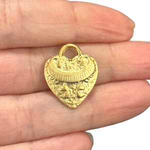 Matte Gold Plated Heart Charm