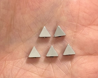 Rhodium Plated Triangle Spacer Charms, 5 pcs in a pack