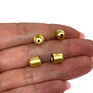 24Kt Matte Gold Plated Bead Caps, Gold Plated Tassel Caps 4 pcs in a pack