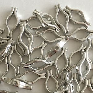 Pärlkoppling läppformade berlocker, Pärldistans läppformade kopplingar, läppformade distanser, Pärldistanser, pärlkopplingar