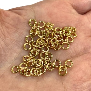 5x1mm,24Kt Gold Plated Strong Jump Rings, 24Kt Gold Plated Open Jump Rings