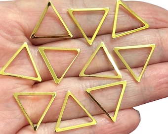 24Kt Gold Plated 17mm Triangle Charms, Gold Triangle Connector Charms, 10 pcs in a pack