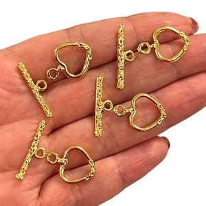 4 Sets 24Kt Shiny Gold Plated Toggle Clasps,