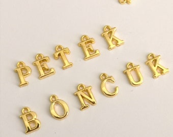 24Kt Gold Plated Brass Initial Charms