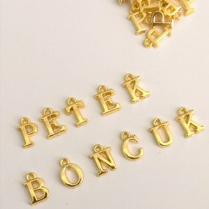 24Kt Gold Plated Brass Initial Charms