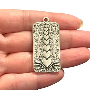 Antique Silver Plated Hearts Pendant