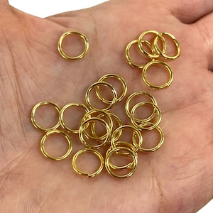 10X1.2mm,24Kt Gold Plated Strong Jump Rings, 24Kt Gold Plated Open Jump Rings
