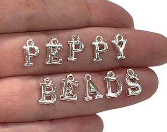 Silver Plated Initial Charms