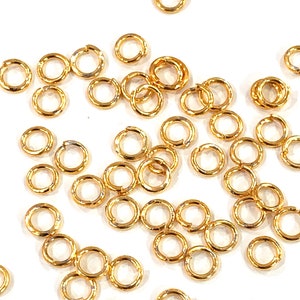 6mm 24 Kt Gold Plated Open Jump Rings 24Kt Gold Plated Jump Rings
