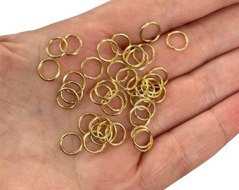 24Kt Gold Plated Jump Rings, 8mm, 24 Kt Gold Plated Open Jump Rings