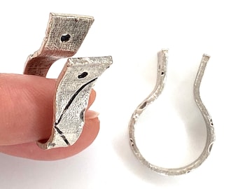 Silber Ring-Einstellung, antikes versilbertes Messing verstellbarer Ring Rohling, verstellbare Ringlünette