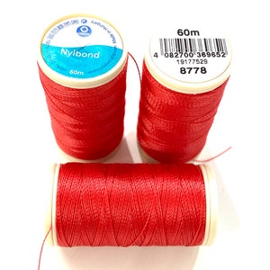Coats, Nylbond extra strong beading thread | 60mt | red 8778
