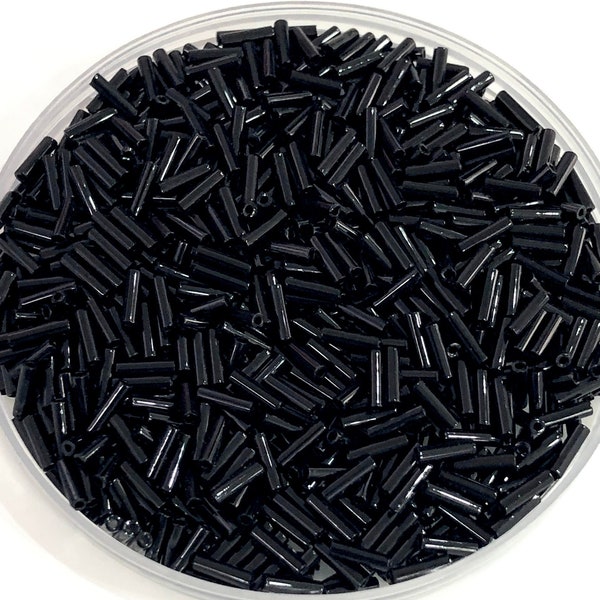 Miyuki Bugles size 6mm 0401 Black, Black bugles 6mm,