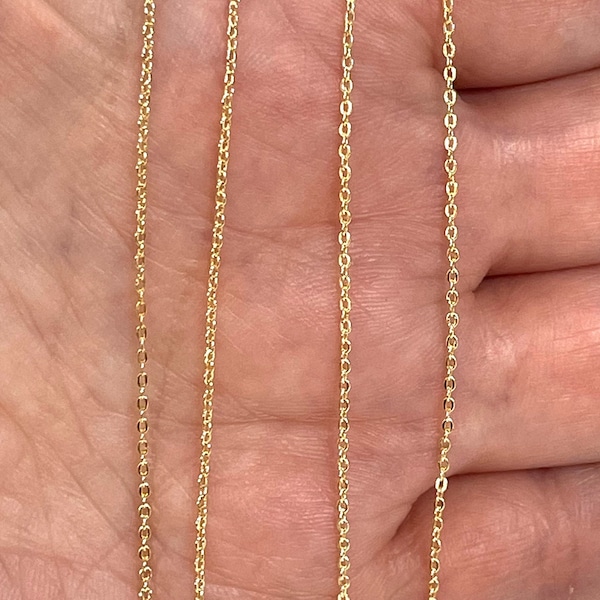 NEW!!! Gold Plated Cable Chain, Gold Plated Brass Soldered Chain 1mm