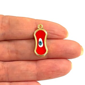 24Kt Gold Plated Double Side Enamelled Evil Eye Charm