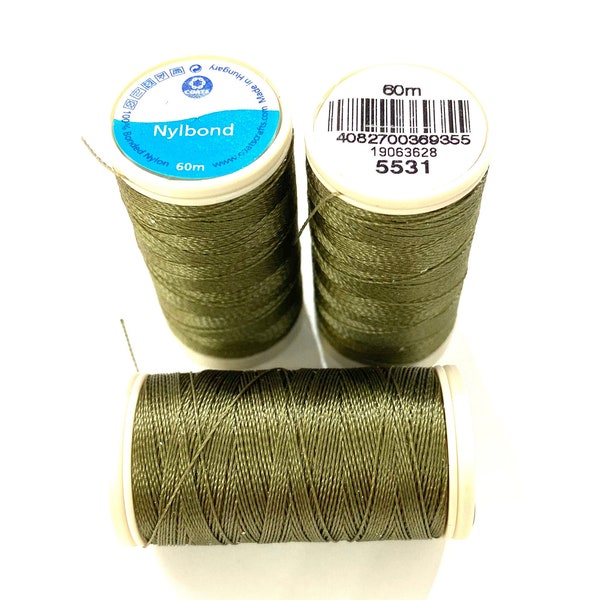 Coats, Nylbond extra strong beading thread | 60mt | olive 5531