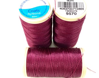 Coats, Nylbond extra strong beading thread | 60mt | burgundy 9570