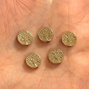 Rose Gold Plated Tree Of Life Spacer Charms, 5 pcs in a pack