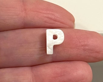 Natural Mother Of Pearl Double-Sided Initial Charms