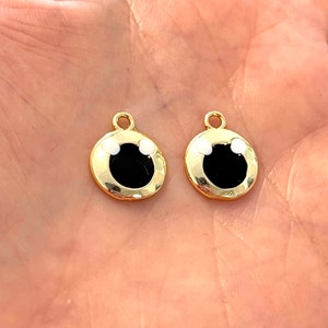 24Kt Gold Plated Brass  Enamelled Panda Charms, 2 pcs in a pack