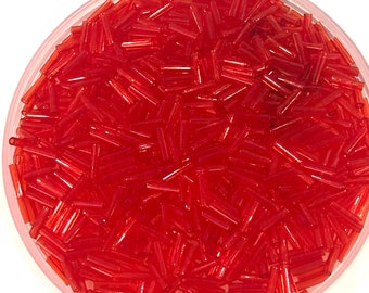 Miyuki Bugles taille 6mm 0140 Rouge clair 10 grammes. Clairons rouges 6mm, clairons rouge clair 6mm