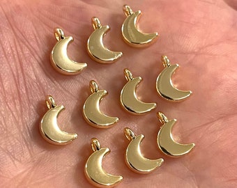 24Kt Gold Plated Crescent Charms, 10 pcs in a pack