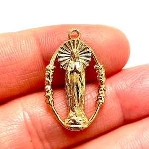 24Kt Shiny Gold Plated Brass Jesus Christ Charm, Savior Charm, Religious Charms, Jesus Christ Pendant,