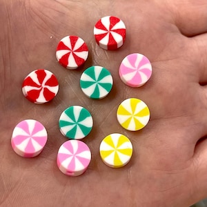 10mm Polymer Clay Round Beads,10 Beads in a Pack