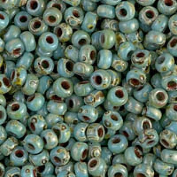 Miyuki Seed Beads 6/0  Picasso Opaque Seafoam Green, 4514