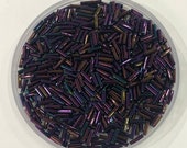 Miyuki Bugles size 6mm 454 Metallic Purple Iris, Purple bugles 6mm, Metallic Purple Iris bugles 6mm