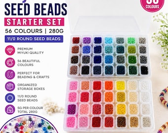 Miyuki Seed Beads Starter Set, 56 Colours 280 Gr 11/0 Round Seed Beads,