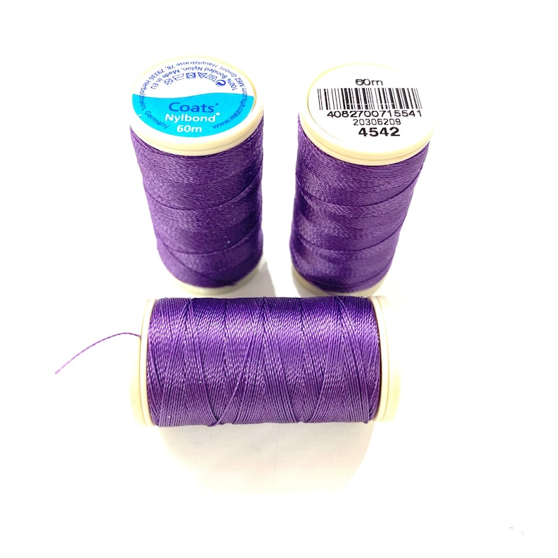 Coats Nylbond extra strong beading thread 60mt purple Etsy
