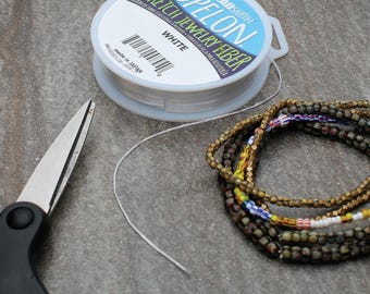 NEW! Best Stretch Cord for Bead Bracelets - Opelon 1.2mm White-5M