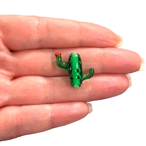 Hand Made Murano Glass Cactus Charm