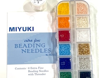 Miyuki Delica Starter Kit 12 Colors 36 gr, Plastic Miyuki Bead Container Storage Box 12 Compartments